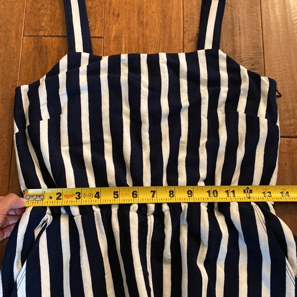 J. Crew Navy and White Striped Jumpsuit Sz 2 - Picture 12 of 14